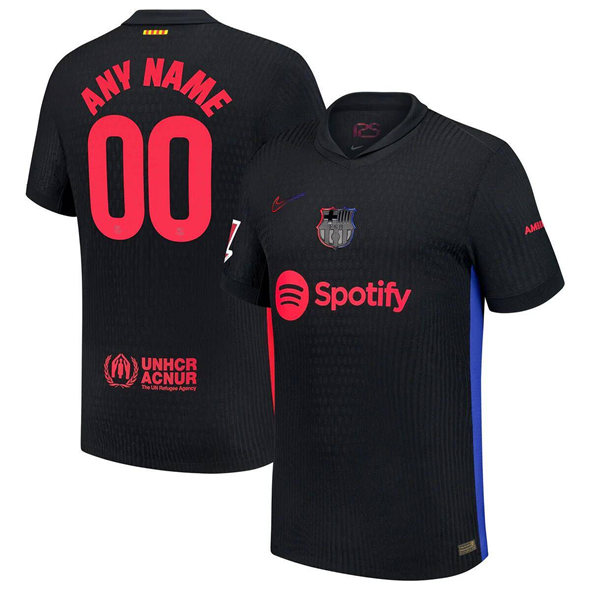 Men's Barcelona Custom Black 2024/25 Away Soccer Jersey
